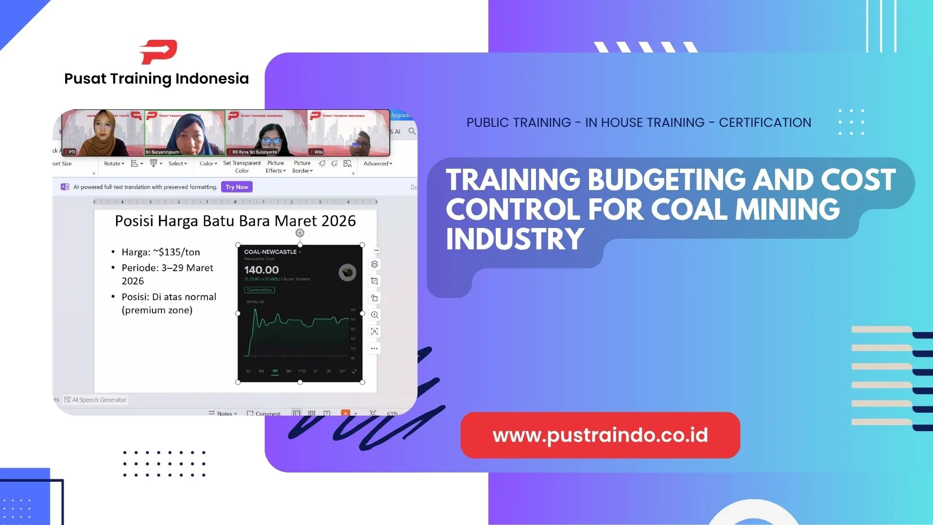 PELATIHAN BUDGETING & COST CONTROL FOR COAL MINING INDUSTRY