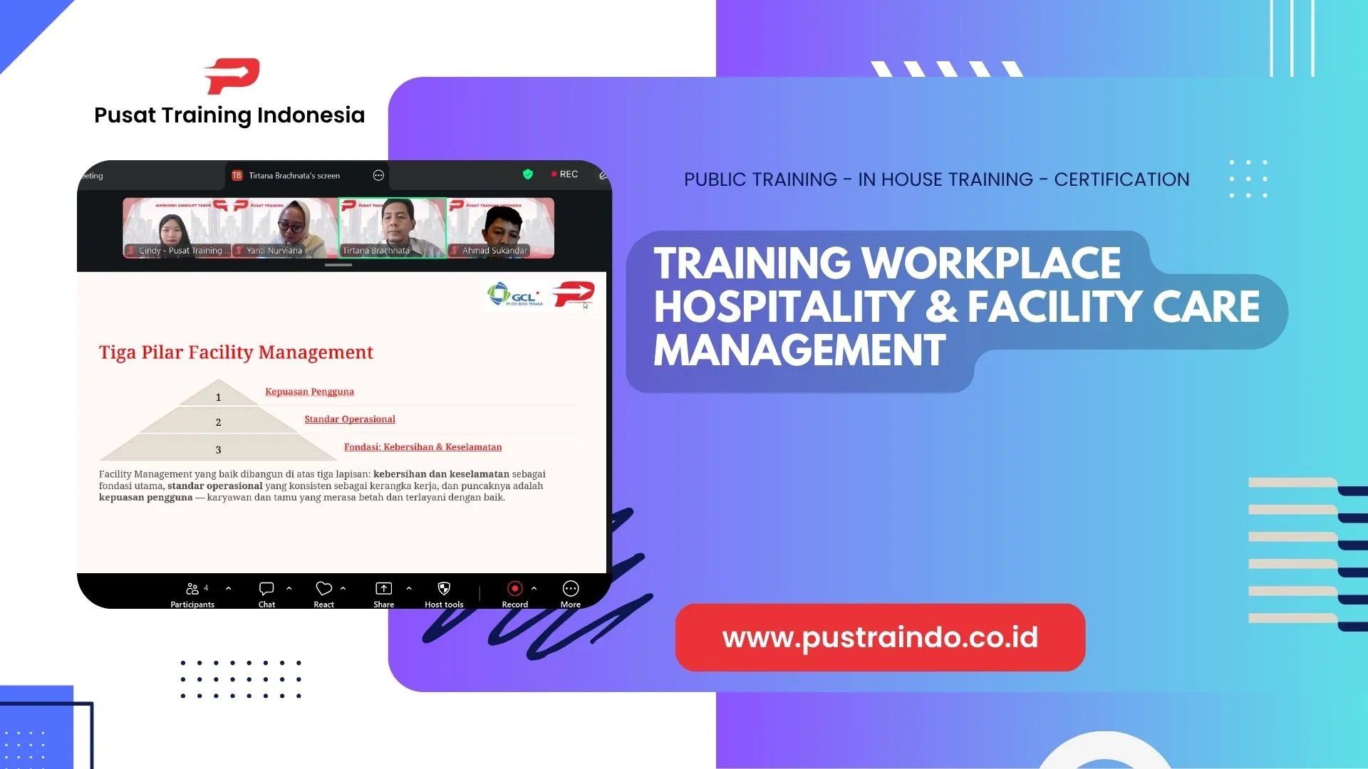 PELATIHAN WORKPLACE HOSPITALITY & FACILITY CARE MANAGEMENT
